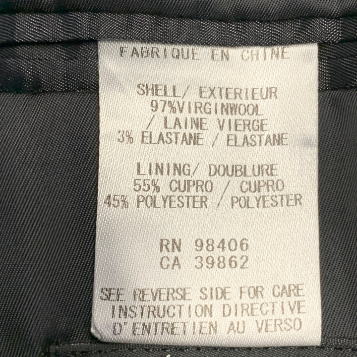 THEORY Size 40 Regular Black Wool Blend Notch Lapel Suit
