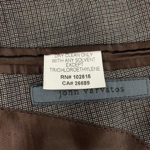 JOHN VARVATOS Talla 40 Abrigo deportivo con solapa de muesca de lana en rejilla negra gris