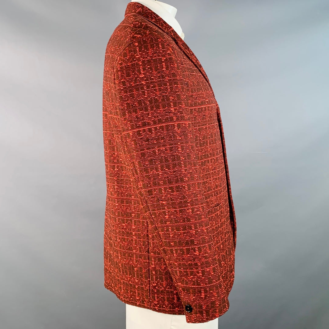 BEDWIN & THE HEARTBREAKERS Size 42 Orange Brown Woven Sport Coat
