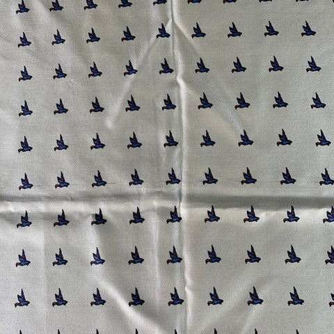 TURNBULL & ASSER Yellow Blue Birds Silk Pocket Square