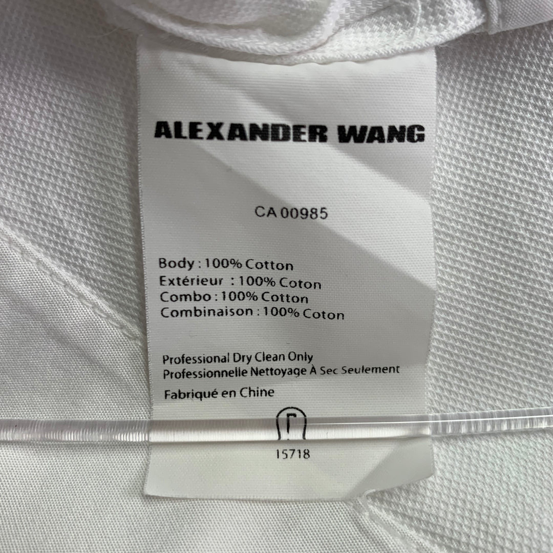 ALEXANDER WANG Size 4 White Cotton Shirt Dress