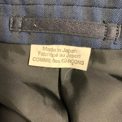 COMME des GARCONS HOMME PLUS Size L Blue Navy Stripe Wool Sport Coat