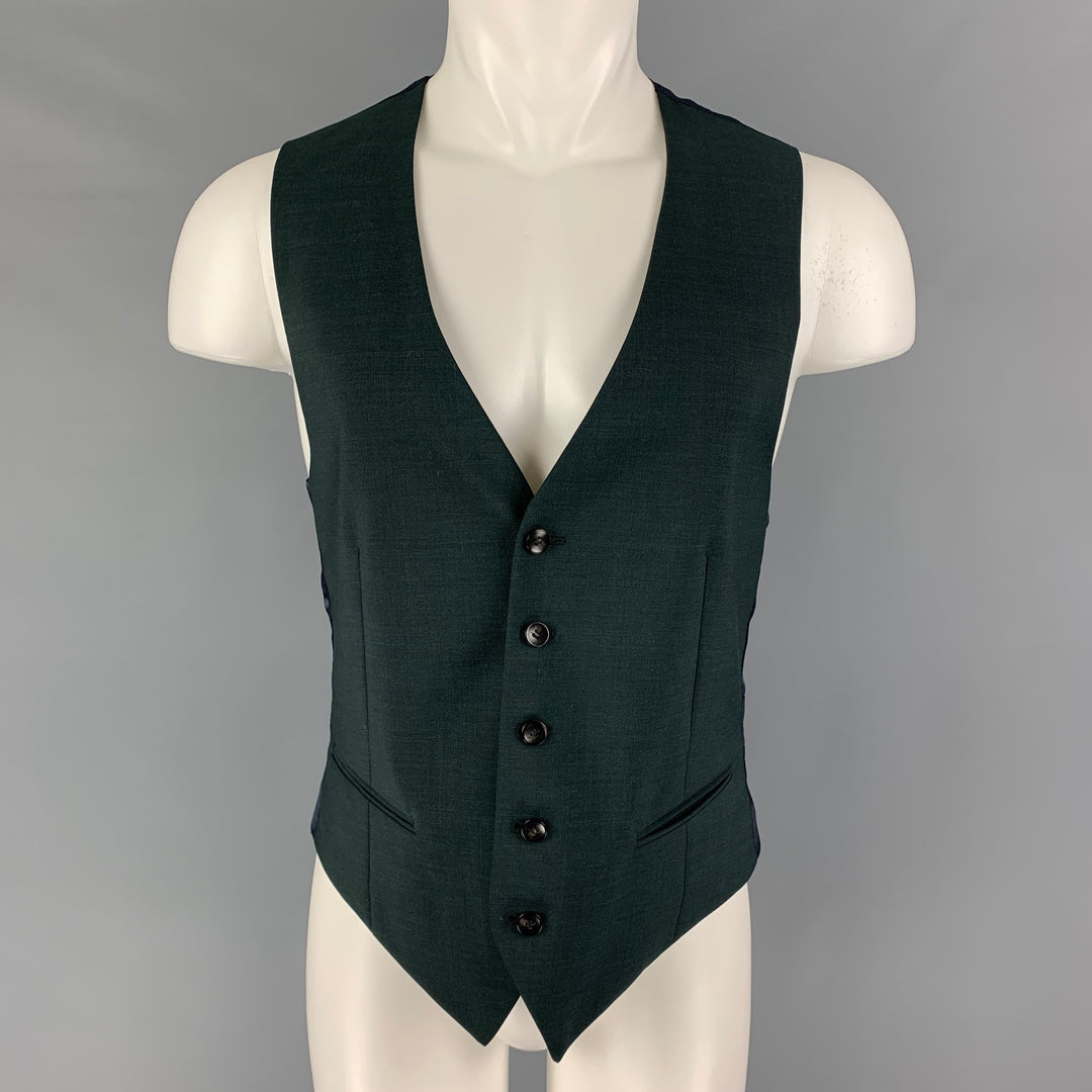 SUITSUPPLY Size 40 Forest Green Wool Buttoned Vest
