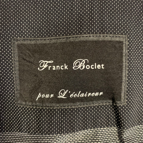 FRANCK BOCLET Size L Black White Nailhead Cotton Button Up Long Sleeve Shirt