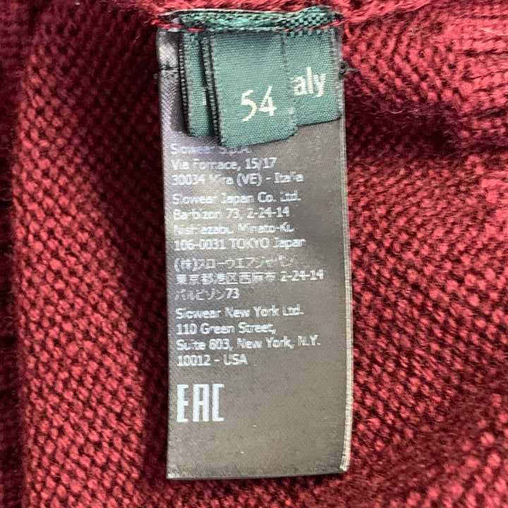 ZANONE Size 44 Burgundy Virgin Wool Knit Turtleneck Sweater