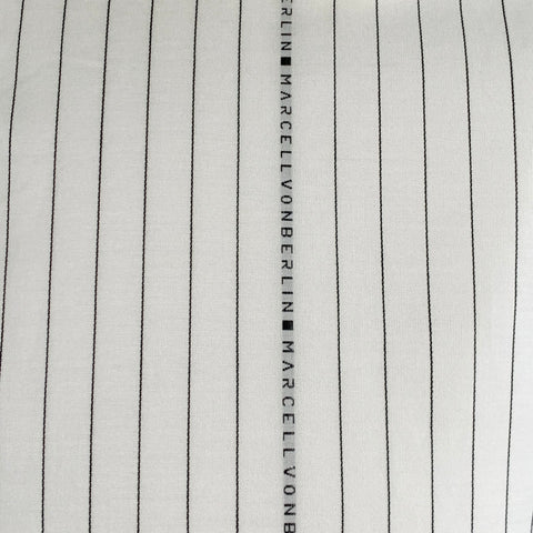 MARCELL VON BERLIN Size 36 White Black Logo Pinstripe Cotton Oversized Long Sleeve Shirt