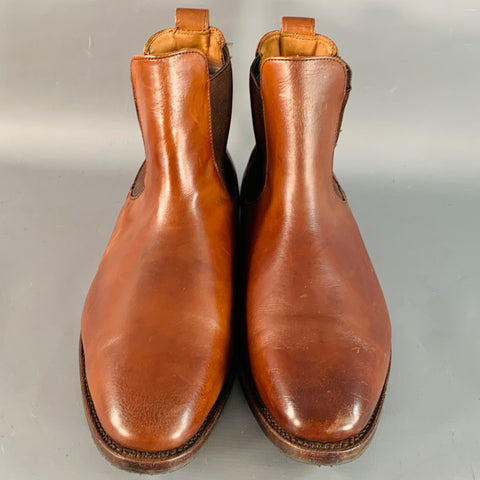ALLEN EDMONDS Size 11 Liverpool Brown Leather Ankle Chelsea Boots