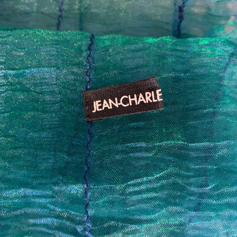 JEAN CHARLES BROSSEAU Green Blue Metallic Scarves & Shawls