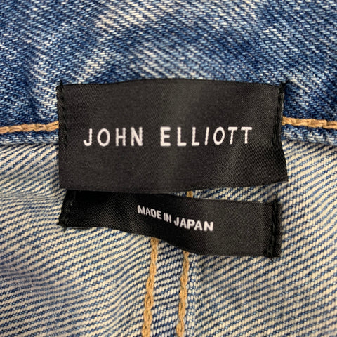 JOHN ELLIOTT Size 34 -Daze Opal Sashiko- Blue Multi Color Embroidery Cotton Jeans