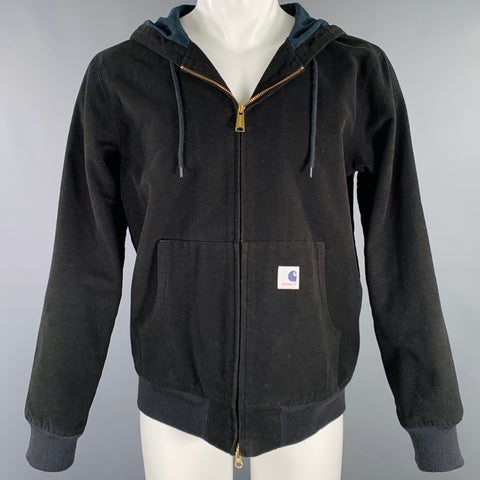 ADAM KIMMEL Veste à capuche taille M, mélange de viscose noire