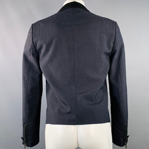 MAISON MARTIN MARGIELA SS12 Size 40 Black Asymmetrical Biker Blazer Jacket