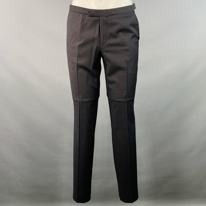 THE KOOPLES Size 38 Black Wool Woven Peak Lapel Tuxedo