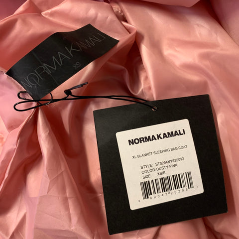 NORMA KAMALI Size S Pink Nylon Quilted Oversized Coat