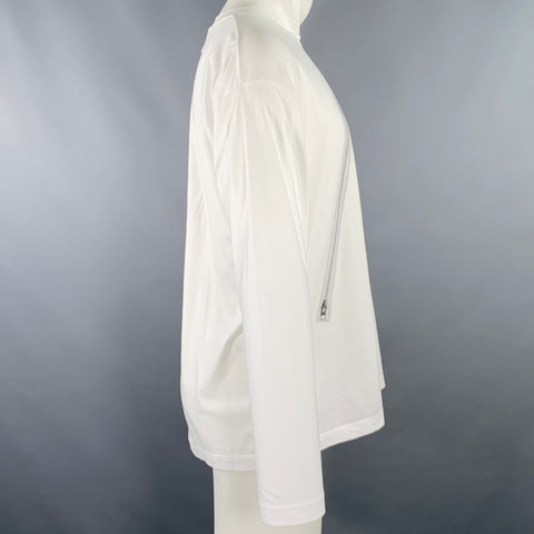 MAISON MARGIELA Size S White Black Graphic Cotton Long T-shirt