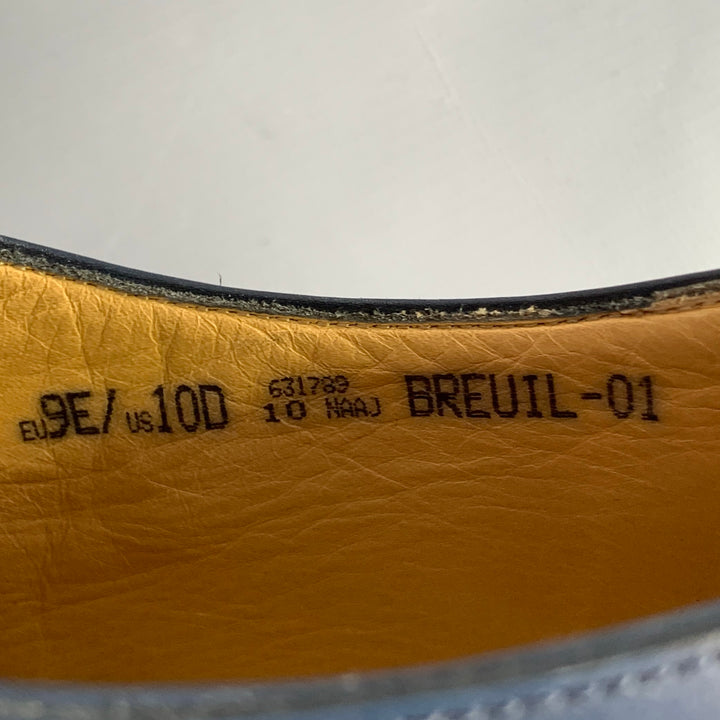 BALLY Size 10 Navy Leather Oxford Lace-Up Shoes