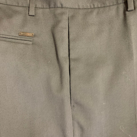 DSQUARED2 Size 38 Black Virgin Wool Blend Flat Front Dress Pants