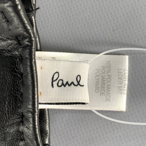 PAUL SMITH Size M Black Leather Gloves
