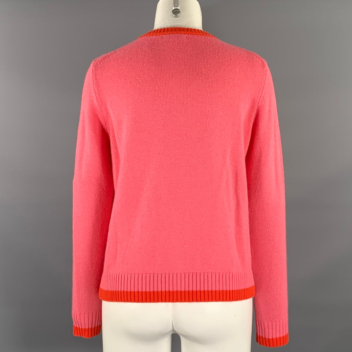 FRANCES VALENTINE Size XS Pink Orange Wool Blend Knitted Cardigan