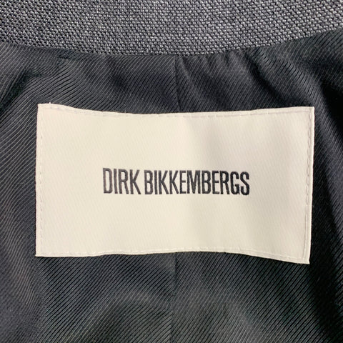 DIRK BIKKEMBERGS Size 36 Grey Black Polyester Wool Peak Lapel Sport Coat