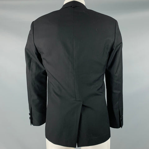 BLACK FLEECE Size 38 Black Wool Notch Lapel Sport Coat