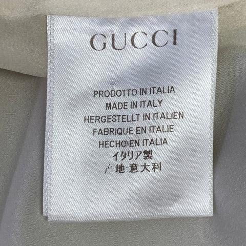 GUCCI Size 4 White Grey Cotton Blend Stripe Single Button Jacket Blazer