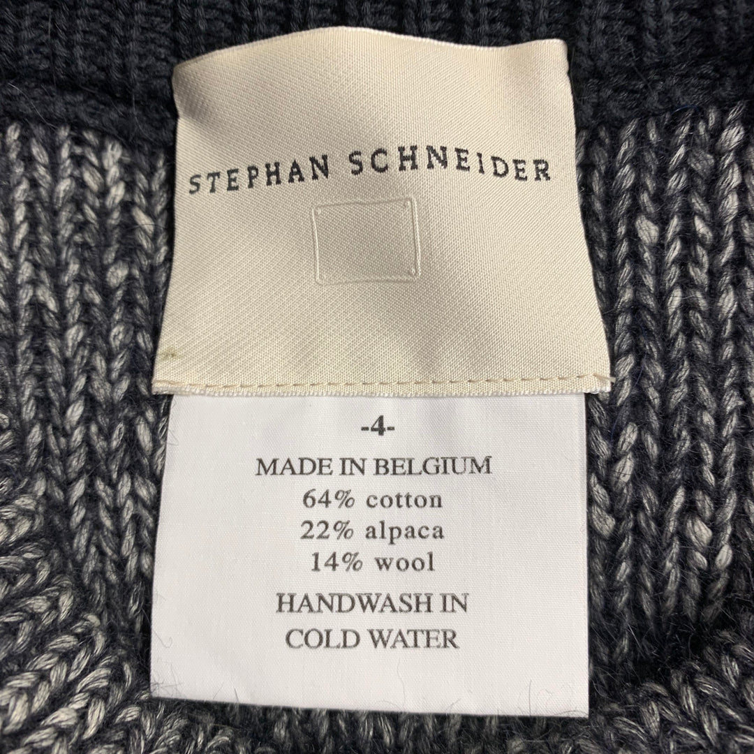 STEPHAN SCHNEIDER Size XL Grey Black Knit Cotton Blend Crew Neck 