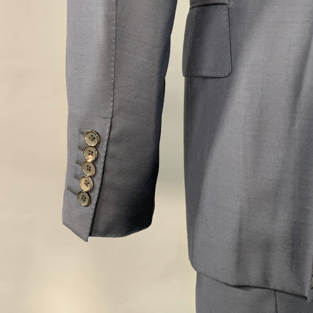 TOM FORD Size 40 Regular Navy Wool Peak Lapel 3 Piece Suit
