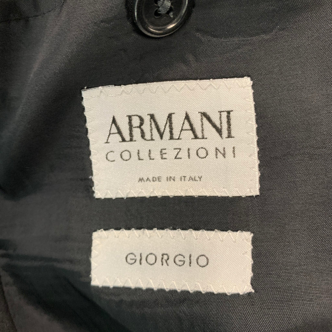 ARMANI COLLEZIONI Size 44 Black Solid Wool Tuxedo Sport Coat
