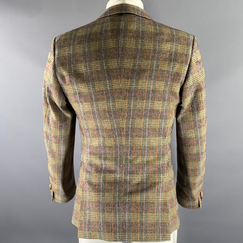 MOSCHINO Size 36 Tan Orange Glen Check Wool Elastane Sport Coat