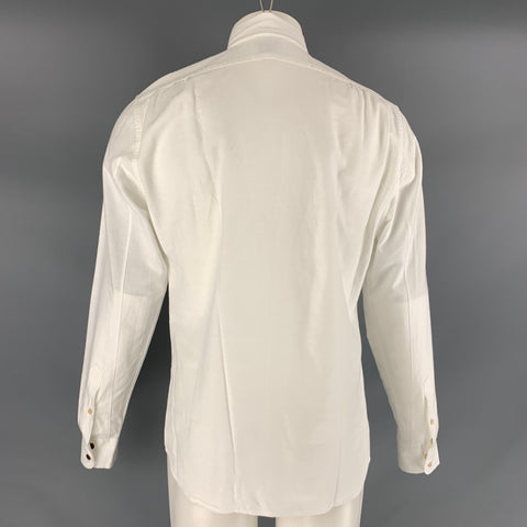 ALEX MILL Taille S Chemise à manches longues boutonnée en coton uni blanc
