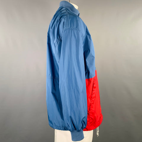 BEAMS PLUS Size XL Blue Yellow Red Color Block Nylon Jacket