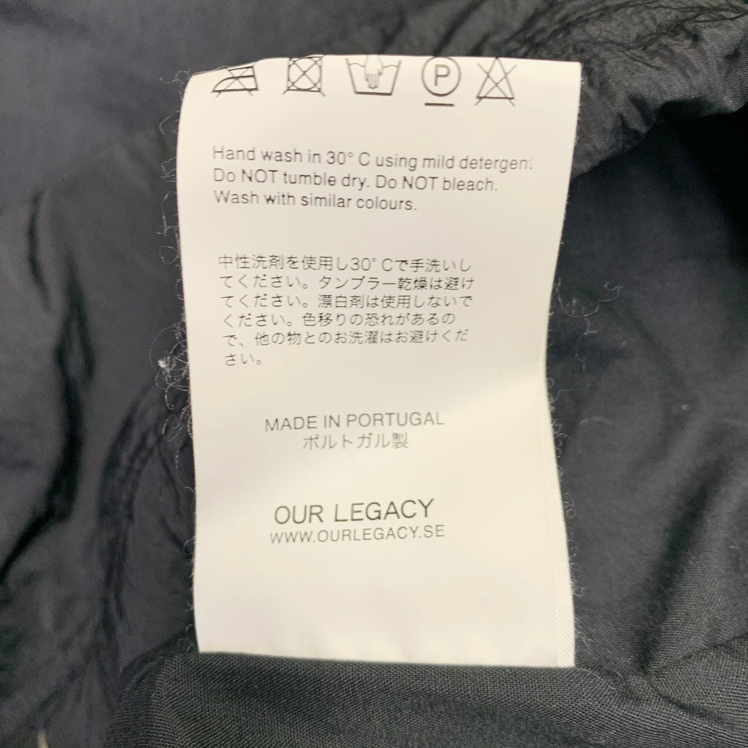 OUR LEGACY AW14 BLACK WAVE Size L Black Polyamide Crew Neck Kangaroo Pocket Sweatshirt