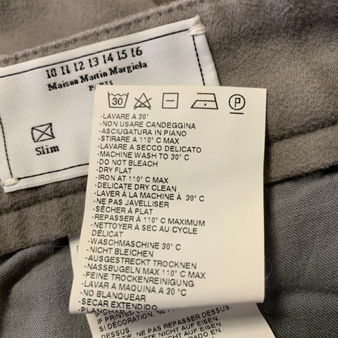 MAISON MARGIELA Size 34 Grey Cotton Straight Casual Pants