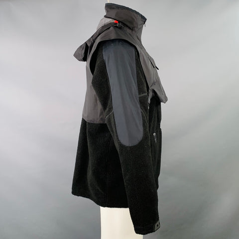 NIKE x MMW Size M Black Fleece Polyester Zip Up Vest Layer Jacket