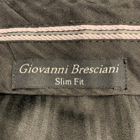 GIOVANNI BRESCIANI Size 46 Regular Blue Rust Window Pane Wool Suit