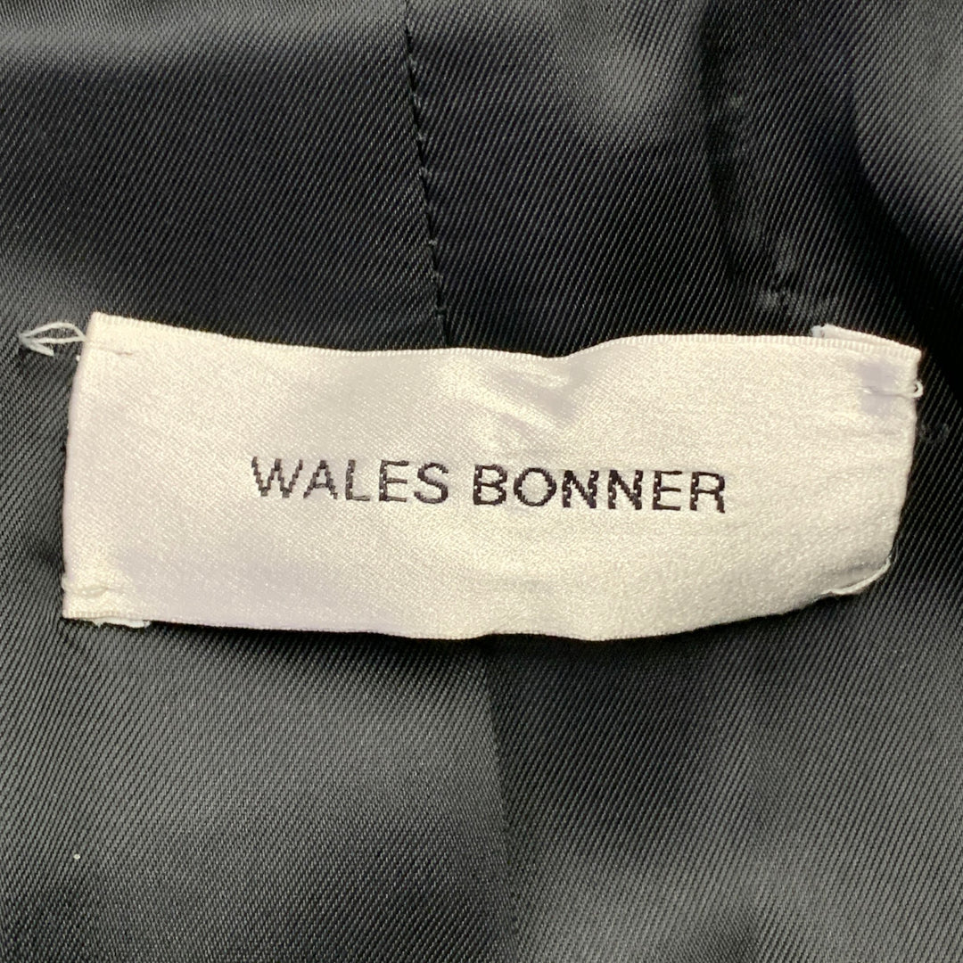 WALES BONNER AW19 Mumbo Jumbo Size 42 Walnut Check Brown Black Stripe Polyester Blend Sport Coat