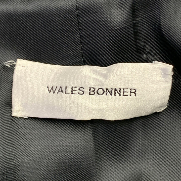 WALES BONNER AW19 Mumbo Jumbo Size 42 Walnut Check Brown Black Stripe Polyester Blend Sport Coat