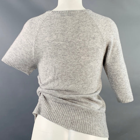 CHRISTOPHER ESBER Size XS Grey Heather Cashmere Knit Asymmetrical Casual Top