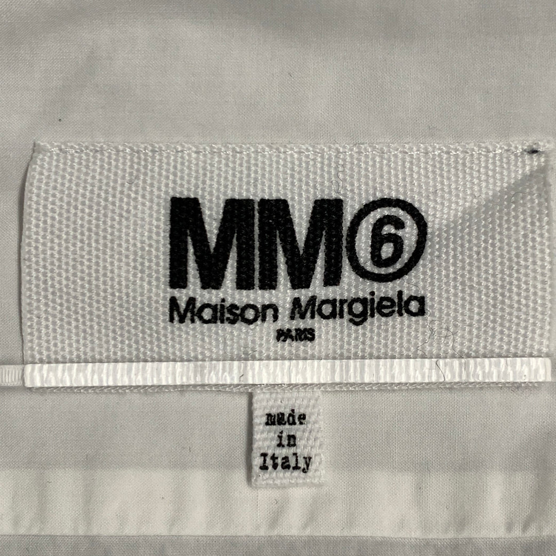 MM6 MAISON MARGIELA Size S White Cotton Long Sleeve Zip Up Shirt