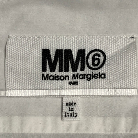 MM6 MAISON MARGIELA Size S White Cotton Long Sleeve Zip Up Shirt