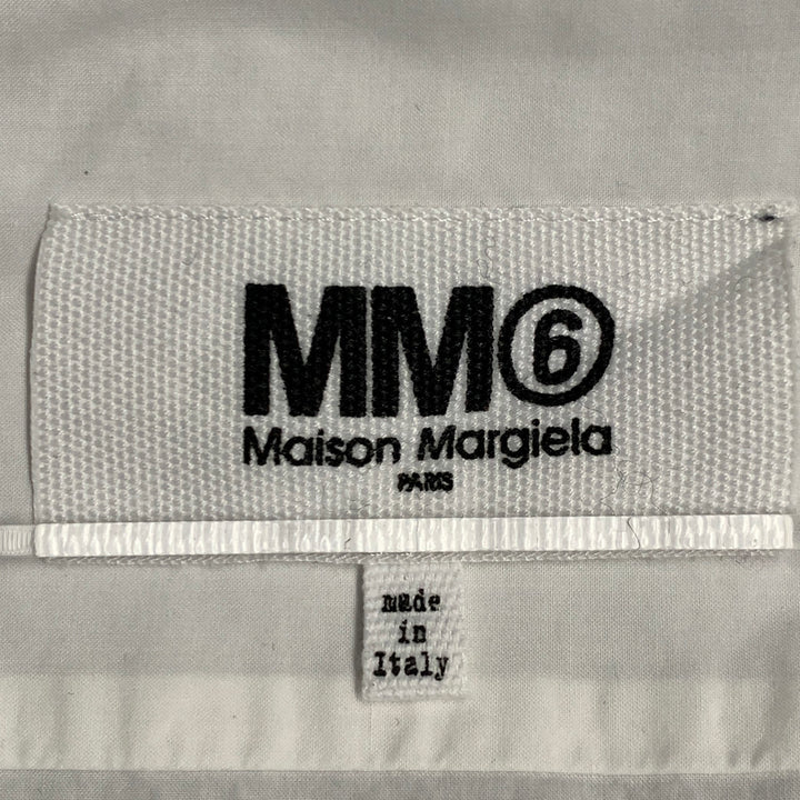 MM6 MAISON MARGIELA Size S White Cotton Long Sleeve Zip Up Shirt