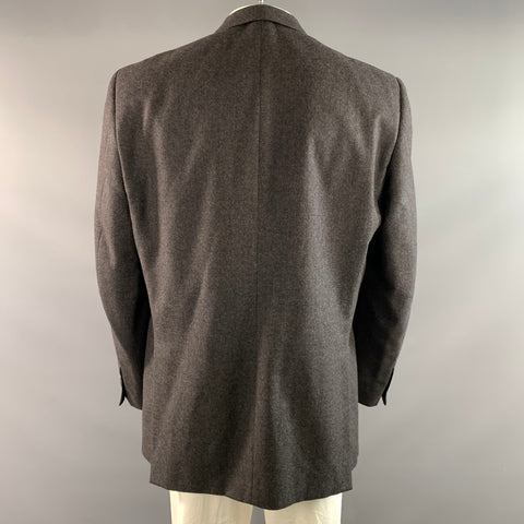 ERMENEGILDO ZEGNA Size 44 Grey Charcoal Heather Peak Lapel Coat