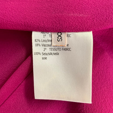GIAMBATTISTA VALLI Robe sans manches tissée en mélange de lin framboise Taille XXS