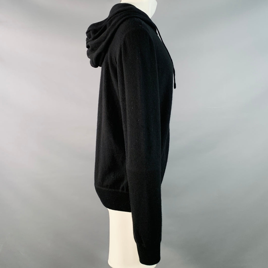 DOLCE & GABBANA Size M Black Knit Cashmere Hooded Sweatshirt