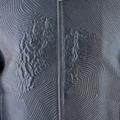 EMPORIO ARMANI Size XS Navy Black Embroidery Bomber Jacket