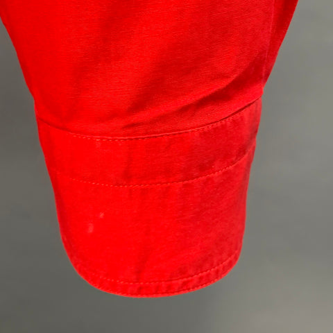 V2 by VERSACE Vintage Size M Red Cotton Nehru Collar Long Sleeve Shirt