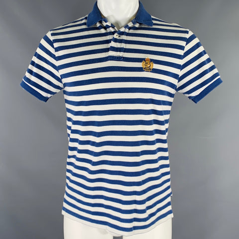 POLO by RALPH LAUREN Size S Blue White Stripe Cotton Half Placket Polo