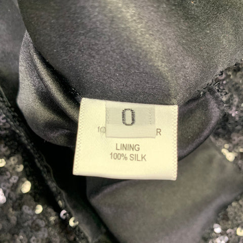 PRABAL GURUNG Size 0 Black Polyester Sequined Draped Dress Top