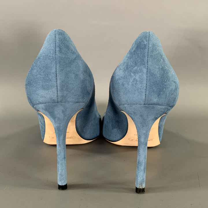 JIMMY CHOO Size 9 Blue Suede J0001474039 Suede Pumps