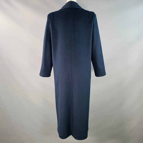 JOFELD Vintage Size 6 Navy Wool Blend Shawl Collar Double Breasted Coat